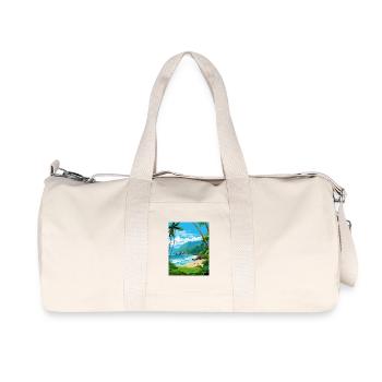 American Samoa National Park Travel Poster Card - Recycled Canvas Sports Bag by Stanley/Stella - natural - Front