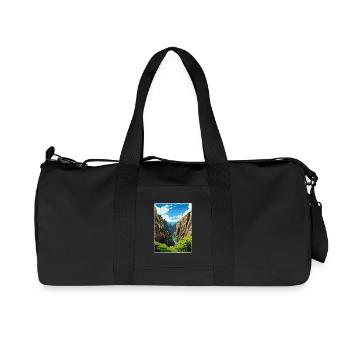 Black Canyon National Park Colorado Travel Poster - Recycled Canvas Sports Bag by Stanley/Stella - black - Front