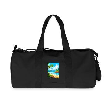 Dominikanische Republik Karibik Reise Posterkarte - Recycelte Canvas-Sporttasche von Stanley/Stella - Schwarz - Vorne