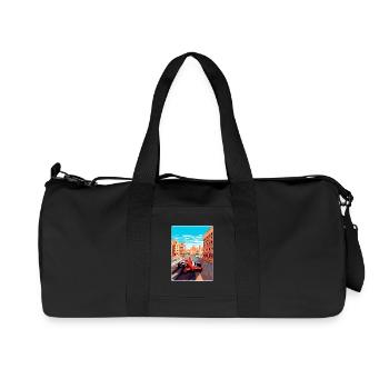 Valencia Circuit Motorsport Race Spain Travel Card - Recycled Canvas Sports Bag by Stanley/Stella - black - Front