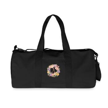 A| Monogramm | Name | Alina | Watercolor | Bunt - Recycelte Canvas-Sporttasche von Stanley/Stella - Schwarz - Vorne