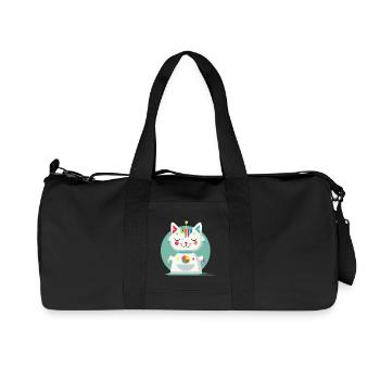 Geometrische Roboterkatze–Kreative Illustration - Recycelte Canvas-Sporttasche von Stanley/Stella - Schwarz - Vorne