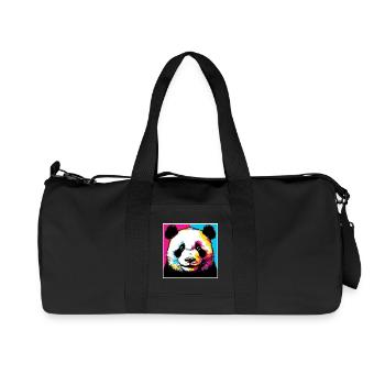 Panda - Recycelte Canvas-Sporttasche von Stanley/Stella - Schwarz - Vorne