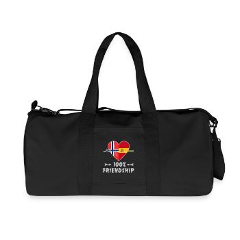 La Norvège et l'Espagne : une amitié à 100 % - Sac de sport en toile recyclée Stanley/Stella - noir - Devant