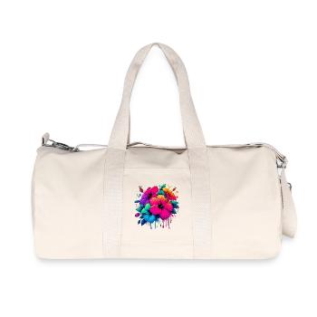 Hibiscus Flowers - Recycled Canvas Sports Bag by Stanley/Stella - natural - Front