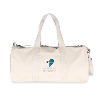 100 % amitié entre la Corée du Sud et la Suède - Sac de sport en toile recyclée Stanley/Stella - blanc naturel - Devant