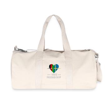 Afghanistan und Schweden 100% Freundschaft - Recycelte Canvas-Sporttasche von Stanley/Stella - Naturweiß - Vorne