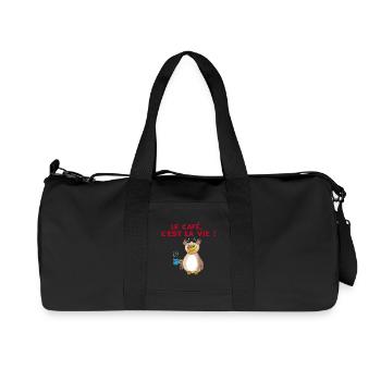 Hibou et café - Sac de sport en toile recyclée Stanley/Stella - noir - Devant