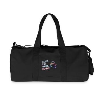 Sleep Eat Work Repeat Neon Design - Recycled Canvas Sports Bag by Stanley/Stella - black - Front