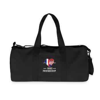 100 % amitié entre la France et la Croatie - Sac de sport en toile recyclée Stanley/Stella - noir - Devant