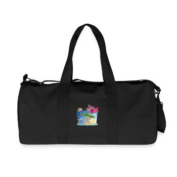 Sonne, Insel, Flugzeug, Palmen, Heißluftballon - Recycelte Canvas-Sporttasche von Stanley/Stella - Schwarz - Vorne