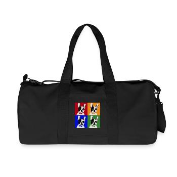 Französiche Bulldogge Kunst Motiv - Recycelte Canvas-Sporttasche von Stanley/Stella - Schwarz - Vorne