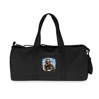 Cats Motorcyclists / Motorcycle Cat - Recycled Canvas Sports Bag by Stanley/Stella - black - Front