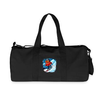 Dachshund Ski - Recycled Canvas Sports Bag by Stanley/Stella - black - Front