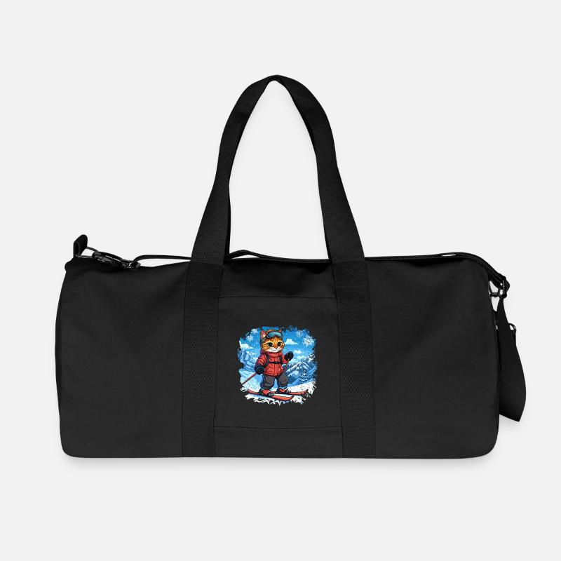 Ski Katzen - Recycelte Canvas-Sporttasche von Stanley/Stella - Schwarz
