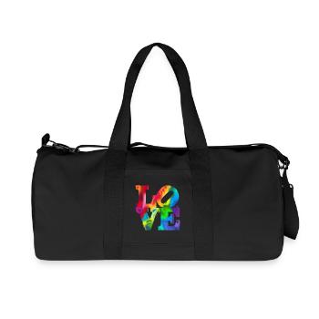 Rainbow Graffiti LOVE Burst - Recycled Canvas Sports Bag by Stanley/Stella - black - Front