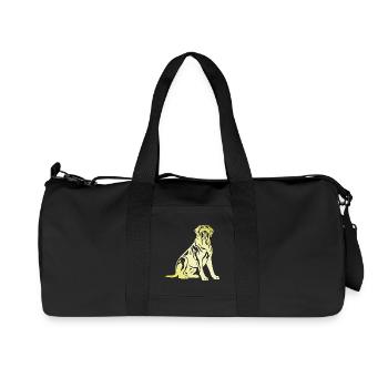 Mastiff Dog Silhouette - Recycled Canvas Sports Bag by Stanley/Stella - black - Front