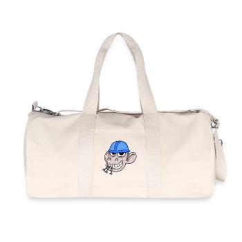 Monkey Construction Site Construction Worker - Recycled Canvas Sports Bag by Stanley/Stella - natural - Front