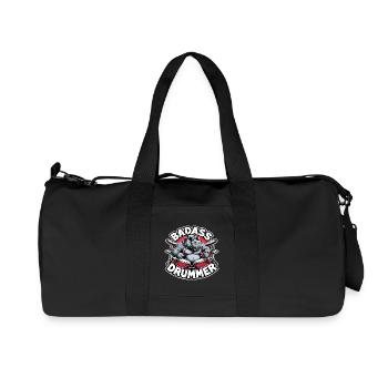 Knallharter Schlagzeuger Nilpferd cool Geschenk - Recycelte Canvas-Sporttasche von Stanley/Stella - Schwarz - Vorne