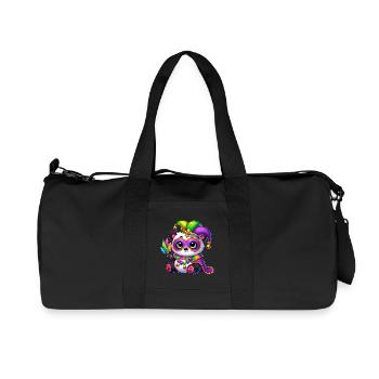 Cute panda with mask at carnival - Recycled Canvas Sports Bag by Stanley/Stella - black - Front