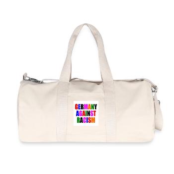 Germany against racism - Recycelte Canvas-Sporttasche von Stanley/Stella - Naturweiß - Vorne