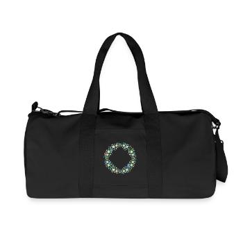 Frühlingskranz – Bunte Blumen- und Tierkomposition - Recycelte Canvas-Sporttasche von Stanley/Stella - Schwarz - Vorne