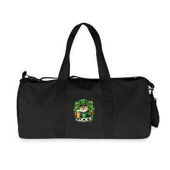Saint-Patrick Leprechaun Cat Happy - Sac de sport en toile recyclée Stanley/Stella - noir - Devant