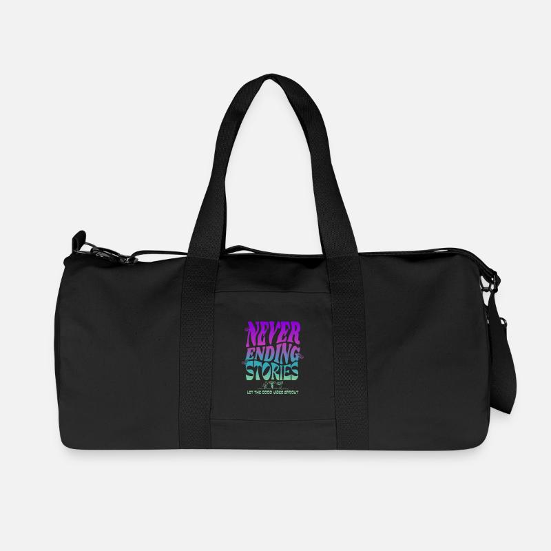 Psychedelisches Pilz-Design – Never Ending Stories - Recycelte Canvas-Sporttasche von Stanley/Stella - Schwarz