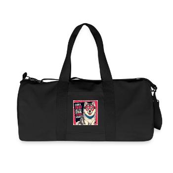 Husky "I am a thief and i will steal your heart" - Recycled Canvas Sports Bag by Stanley/Stella - black - Front