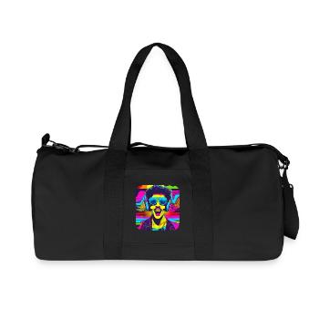 Fête des années 80 Vintage Fête à thème - Sac de sport en toile recyclée Stanley/Stella - noir - Devant