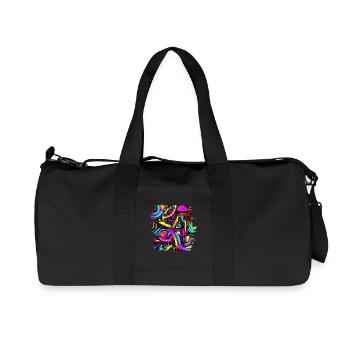 Neon Design Abstract UV House Style - Recycled Canvas Sports Bag by Stanley/Stella - black - Front