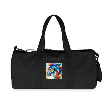 Portrait de cheval abstrait - Sac de sport en toile recyclée Stanley/Stella - noir - Devant