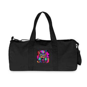 Neon Farben Bunt Kreativ Style Glow - Recycelte Canvas-Sporttasche von Stanley/Stella - Schwarz - Vorne
