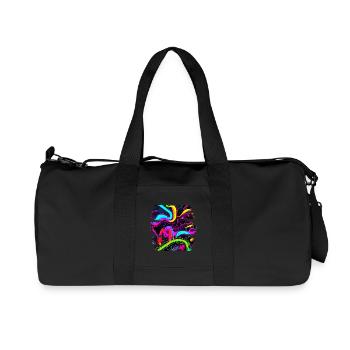 Neon Style 80s Retro Party Color Glow - Recycelte Canvas-Sporttasche von Stanley/Stella - Schwarz - Vorne
