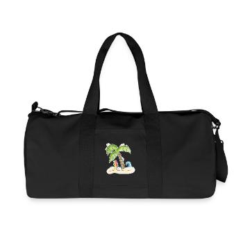 Surfbrett unter Palme - Recycelte Canvas-Sporttasche von Stanley/Stella - Schwarz - Vorne