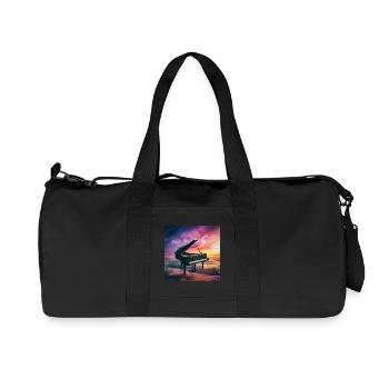 Fantastic concert grand piano in the cloudy sky - Recycled Canvas Sports Bag by Stanley/Stella - black - Front