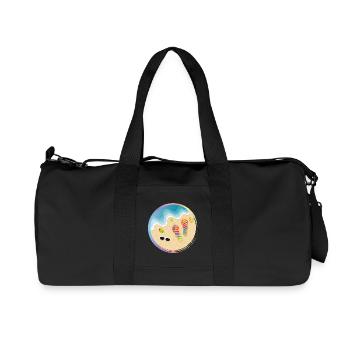 Flip-flops in rainbow design on the sandy beach - Recycled Canvas Sports Bag by Stanley/Stella - black - Front
