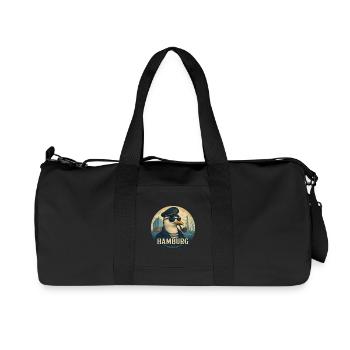 Captain Seagull – Hamburg Style - Recycled Canvas Sports Bag by Stanley/Stella - black - Front