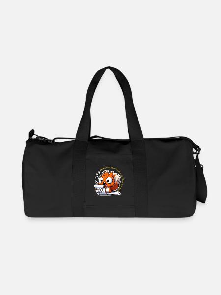 Anxious Squirrel with To-Do List - Recycled Canvas Sports Bag by Stanley/Stella - black