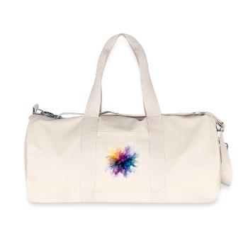 Color Explosion: Abstract Watercolor Color Frenzy - Recycled Canvas Sports Bag by Stanley/Stella - natural - Front