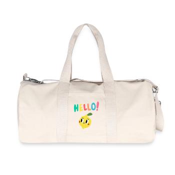 Fröhliches Zitronenshirt - Geschenkidee - Recycelte Canvas-Sporttasche von Stanley/Stella - Naturweiß - Vorne