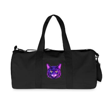 Katzen Portrait in Neonfarben  - Recycelte Canvas-Sporttasche von Stanley/Stella - Schwarz - Vorne