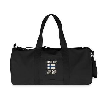 Drapeau finlandais. Ne demandez pas - Sac de sport en toile recyclée Stanley/Stella - noir - Devant