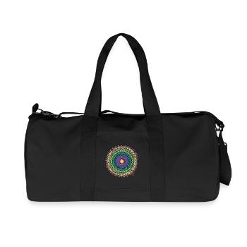 Mandala Sonnenschein - Recycelte Canvas-Sporttasche von Stanley/Stella - Schwarz - Vorne