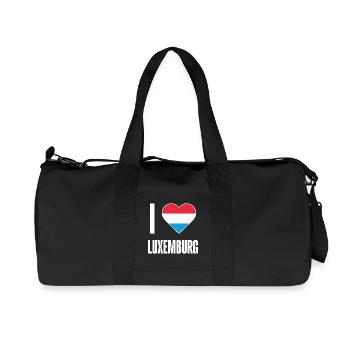 Luxembourg Heart Flag - Recycled Canvas Sports Bag by Stanley/Stella - black - Front