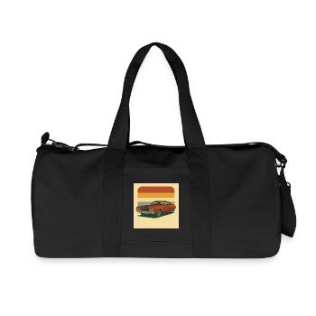 Vintage Muscle Car Retro Design - Recycled Canvas Sports Bag by Stanley/Stella - black - Front