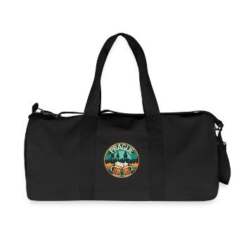 Prague Beer Skyline – Czech Republic Souvenir Bachelorette - Recycled Canvas Sports Bag by Stanley/Stella - black - Front