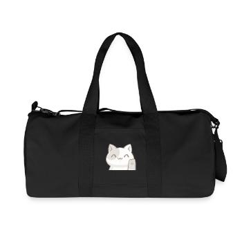 Winkende Kawaii-Katze,Glücksbringer im Chibi-Stil - Recycelte Canvas-Sporttasche von Stanley/Stella - Schwarz - Vorne