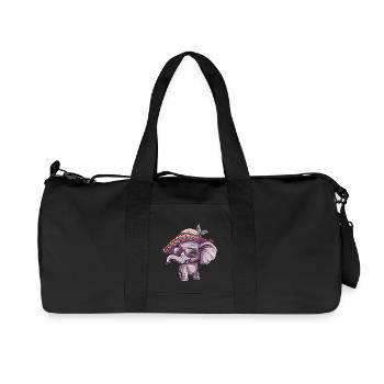 Elephant Comic Funny Sombrero - Recycled Canvas Sports Bag by Stanley/Stella - black - Front
