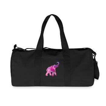Elephant Yoga Pattern Color Watercolor Energy om Fan - Recycled Canvas Sports Bag by Stanley/Stella - black - Front